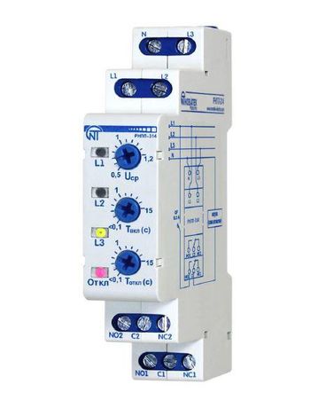 Реле напряжения трехфазное РНПП-314 одномодульное АВП - 3425600314 НовАтек-Электро