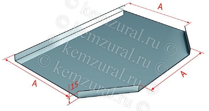 Крышка к тройниковому лотку КЛТ300(1.5мм) гор. цинк КЭМЗ 111 301105 19