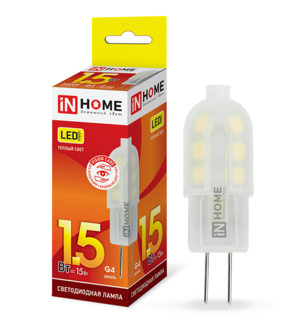 Лампа светодиодная LED-JC-VC 1.5Вт 12В G4 3000К 95Лм | 4690612019772 IN HOME