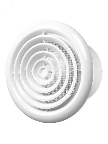 Вентилятор осевой канальный вытяжной с круглой решеткой, двигателем на шариковом подшипнике D125 - FLOW 5 BB ЭРА 18311