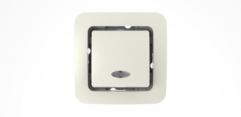 Выключатель 1-кл. СП Lillium 10А IP20 без вставки с подсветкой бел. Makel 71021