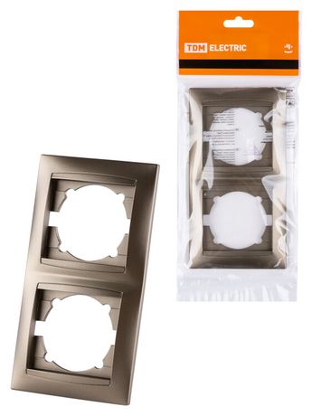 Рамка 2-х постовая вертикальная бронза "Лама" | SQ1815-0733 TDM