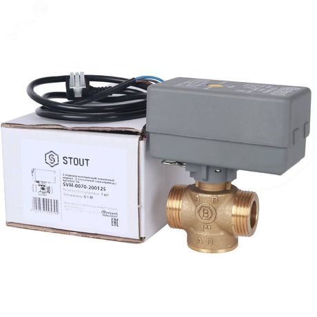 Клапан компактный 2-ходовой зональный клапан, сервопривод 230V, с кабелем 1м, НР 1' - SVM-0070-200125 STOUT RG008TIK55A7D8
