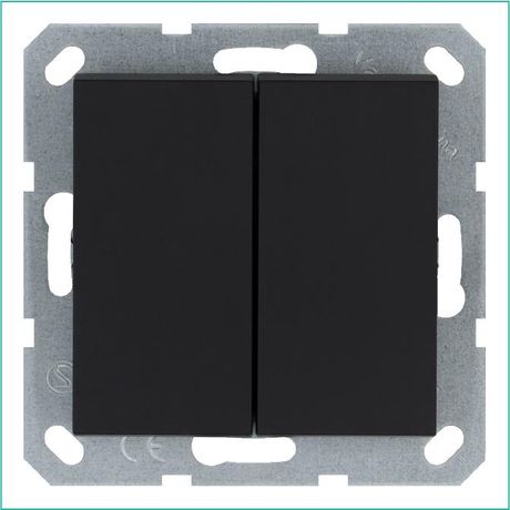 Переключатель проходной 2-кл. 10А IP20 механизм черн. матов. soft touch Jasmart G3022PB