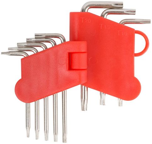 Ключи звездочки CrV 8 шт. Т5-Т20, в пластиковом держателе - 64001 РОС