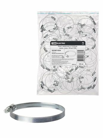 Хомут червячный, d 70-90 мм, оцинк (упак. 100 шт) | SQ1807-0354 TDM