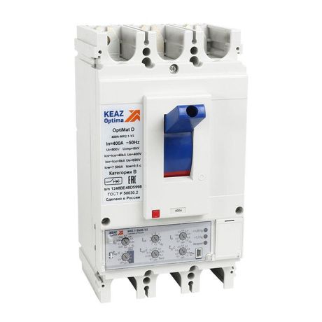 Выключатель автоматический OptiMat D400N-MR2.1-У3-РЕГ | 353182 КЭАЗ