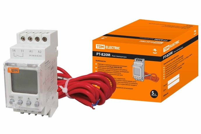 Реле температуры РТ-820M (-25+130C, 24-240В АС/DC, с датч. IP67, ЖК) | SQ1508-0002 TDM