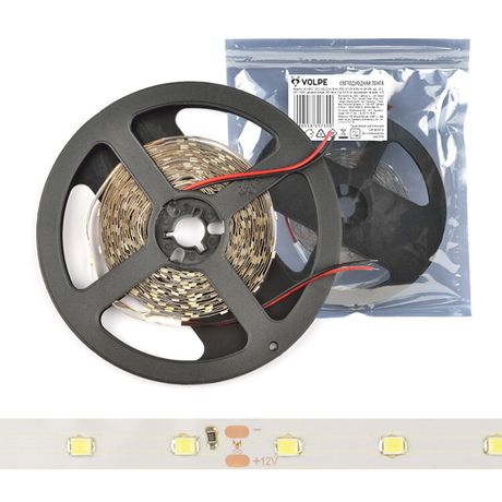 Лента светодиодная холодный белый свет ULS-Q921 2835-60LED/m-8mm-IP20-DC12V-4,8W/m-5M-DW | UL-00001341 Volpe Uniel