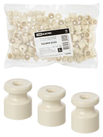 Изолятор пластиковый сл. кость (100 шт) | SQ2804-0103 TDM