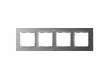 Рамка на 4 поста цвета холодный алюминий S82 Concept | 8200647-093 Simon