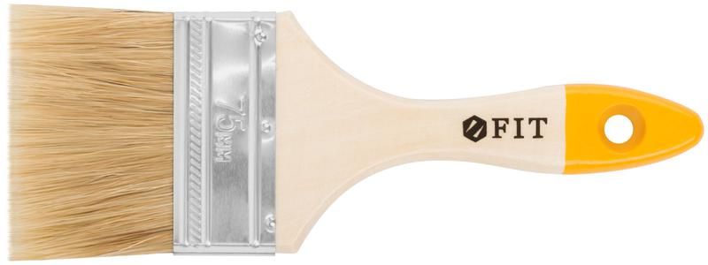 Кисть флейцевая ''Стандарт-Плюс'', натур.светлая щетина, деревянная ручка 3'' (75 мм) - 01047 РОС