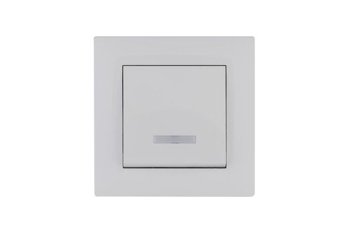 Выключатель 1-клав. с подсветкой Karea RIZZ бел. Makel 88001021