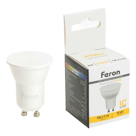 Лампа светодиодная LED 5вт 230в GU10 теплый - 51221 FERON