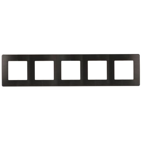 Рамка для розеток и выключателей серия 12 12-5105-05 на 5 постов, сатин, антрацит | Б0052543 ЭРА