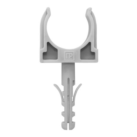 Держатель для труб (клипса) d32мм с дюбелем сер. Промрукав PR13.0318 Строитель