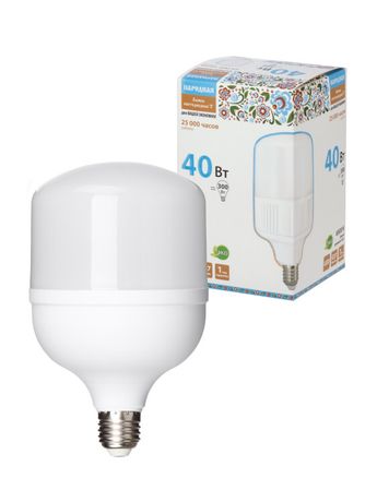 Лампа светодиодная T-40 Вт-230 В-6500 К–E27 (114x183 мм) НАРОДНАЯ | SQ0340-1645 TDM