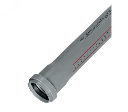 Труба канализационная 50x250 мм НТЕМ однораструбная, серая - 112010 Ostendorf