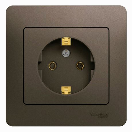 Розетка 1-м СП 1мод. Glossa 16А IP20 с заземл. в сборе шоколад SE GSL000842 APC
