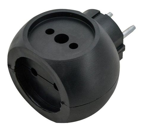 Разветвитель сетевой 10А (тройник) шар РВ-043 Si 1/3С-Bl черн. Volsten 13919