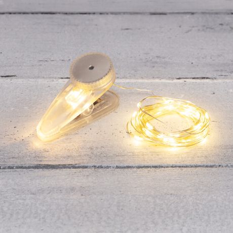 Гирлянда светодиодная "Роса" 3м 30LED тепл. бел. 0.1Вт IP20 с прищепкой элементы питания 2хCR2032 (в компл.) Neon-Night 302-016