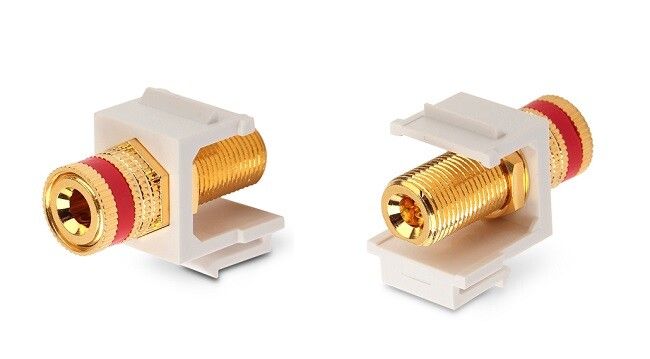 Вставка KJ1-BP/RD-HG-WH формата Keystone Jack с коннектором Binding Post (красн.) Hex. type gold plated ROHS бел. Hyperline 248123