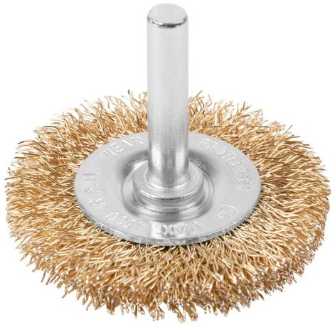 Щетка для дрели, Плоская, латунированная витая проволока 0,3 мм, 50 блистер, Profi - 82-914 РОС