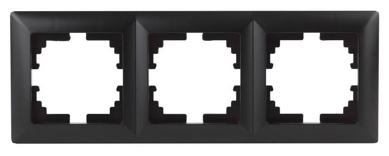 Рамка для розеток и выключателей 3 поста антрацит пластик Intro Solo 4-503-05 - Б0043421 ЭРА