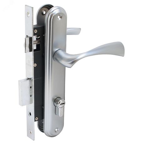 Замок врезной БУЛАТ ЗВ4-1.03.07 НОМОС титан 5 перф.кл. с/руч - 13965 ПТК