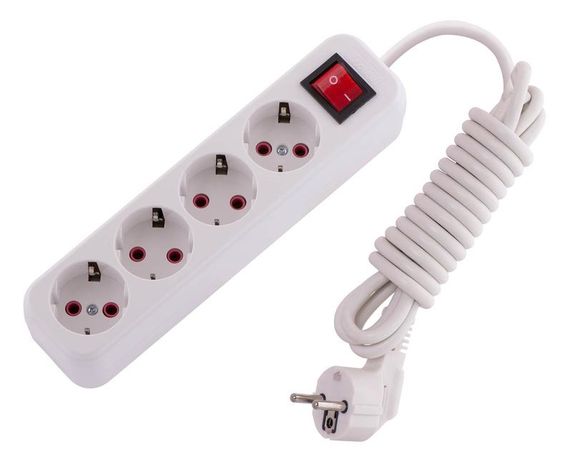 Удлинитель 4х3м с заземл. 16А IP20 Lila выкл. LEZARD 720-0403-402