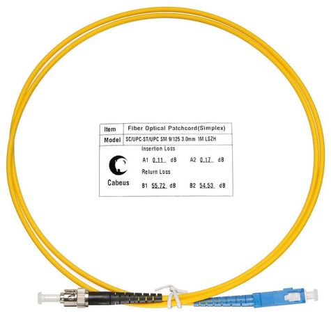 Шнур оптический FOP(s)-9-SC-ST-1m simplex SC-ST 9/125 sm 1м LSZH Cabeus 7547c