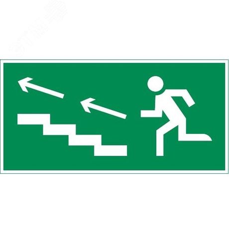 Пиктограмма ПО ЛЕСТНИЦЕ ВВЕРХ ВЛЕВО 180х90мм для аварийно-эвакуационного светильника Compact - V5-EM04-60.004.040 VARTA