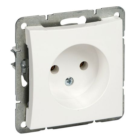 Механизм розетки 1-м СП Дуэт 16А IP20 без заземл. бел. SchE WDE000141 APC