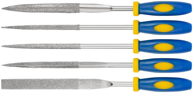 Надфиль алмазный мягкая ручка 5х180/60мм 5шт FIT 42175 РОС