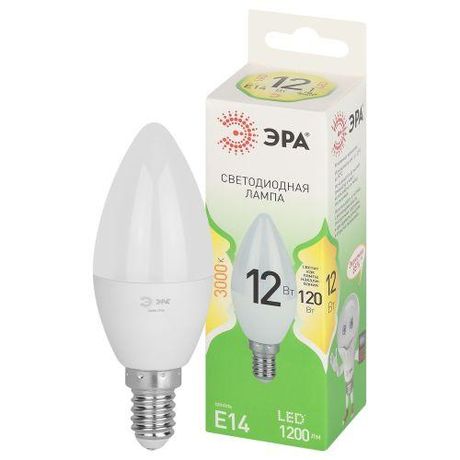 Лампа светодиодная LED 12 Вт 1200Лм 3000К свеча теплый E14 220-240В B35-12W-830-E14 Green Line - Б0067089 ЭРА