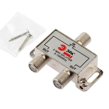 Делитель ТВ Simple DS-F-01 2 ответвления под F разъём 5-1000 МГц | Б0048320 ЭРА