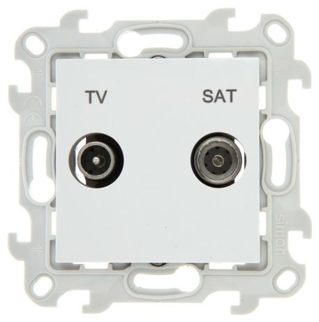 Розетка телевизионная оконечная TV/SAT СП Simon 24 IP20 механизм бел. 2410486-030