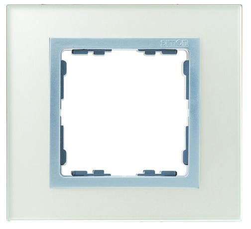 Рамка на 4 поста, S82N, серебро - алюминий (стекло) 82947-62 Simon