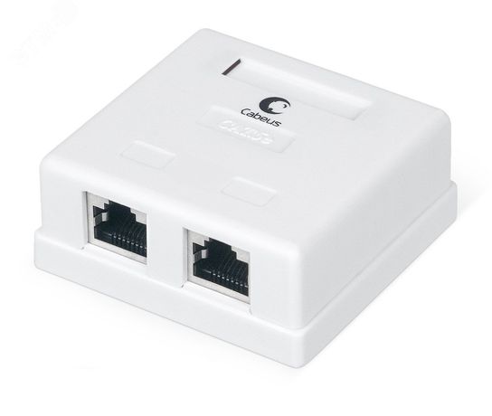 Розетка компьютерная RJ-45(8P8C), категория 5e, экранированная, двойная, внешняя, Dual IDC - WS-8P8C-Cat.5e-SH-2 Cabeus 7486c