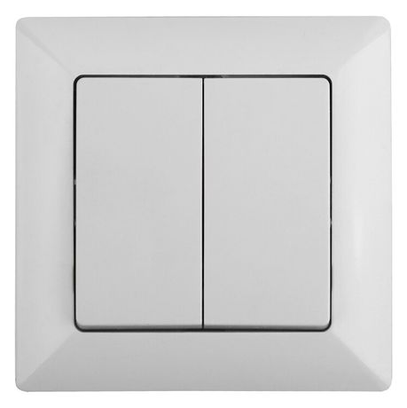 Выключатель двухклавишный скрытого монтажа белый 10А 250В Intro Solo 4-104-01 - Б0053585 ЭРА