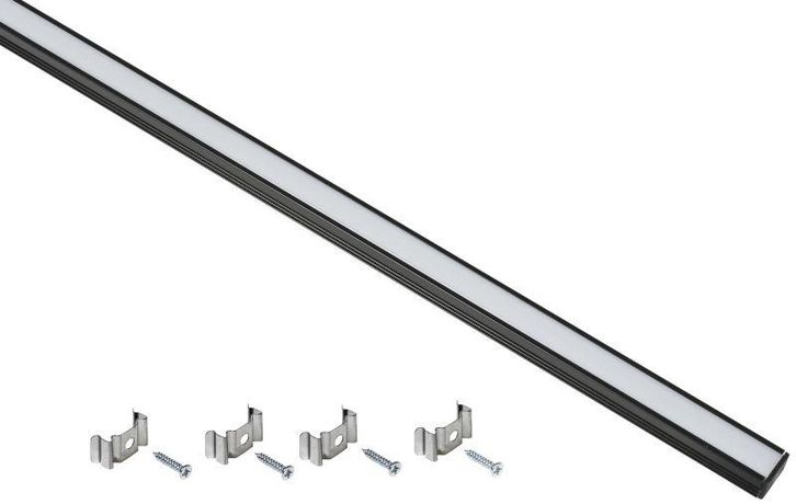 Профиль прямоугольный для светодиод. ленты 1712 L2000 комплект аксессуаров опал алюм. черн. IEK LSADD1712-SET1-2-N1-1-K02