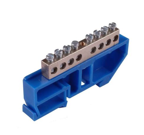 Шина _N_ 150.08.DIN "N" на 8 присоединений 150А изоляторе под DIN-рейку | HEGEL