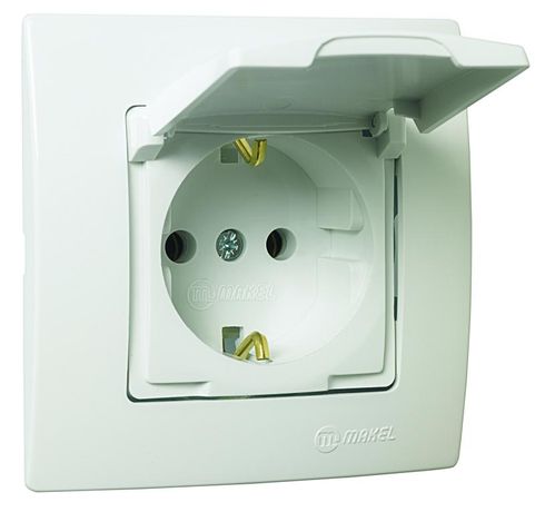 Розетка Lillium с заземл. и крышкой Makel 32001029