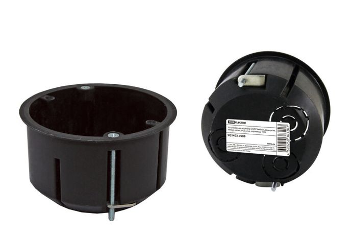 Установочная коробка СП D73х45мм, саморезы, метал. лапки, IP20, инд. штрихкод, | SQ1403-0909 TDM