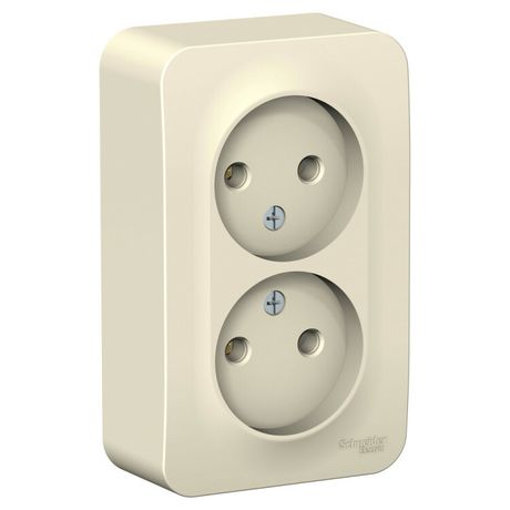 Розетка 2-м ОП Blanca 16А IP20 250В без заземл. защ. шторок молоч. SE BLNRA000202 APC