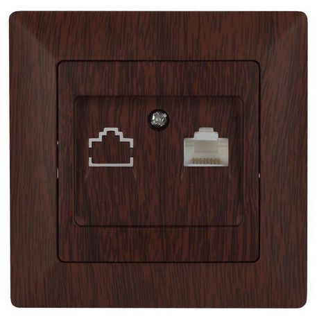 Розетка информационная RJ45, СУ, Solo, венге, 4-303-10 - Б0043387 ЭРА