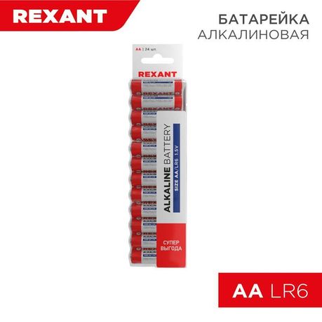 Элемент питания алкалиновый AA/LR6 (уп.24шт) Rexant 30-1024 MEET