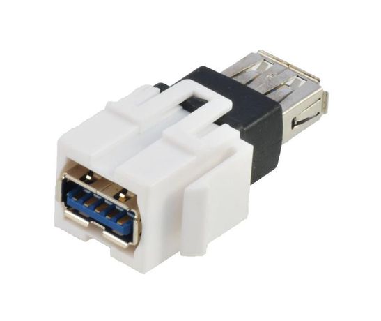 Модуль USB keystone 3.0 тип A, белый, | 16B-US-03WT Eurolan