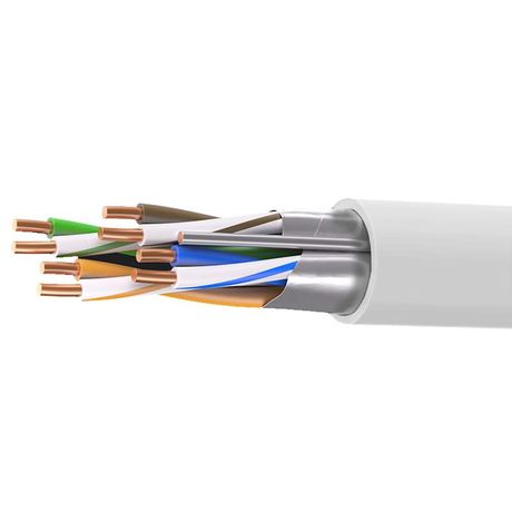 Кабель витая пара кат. 5E экранированный F/UTP, 4 пары, нг(А)-HF, для внешней/внутренней прокладки, серый, катушка 305 м | RN5EFUK01UGY DKC ДКС