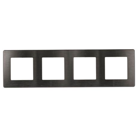 Рамка для розеток и выключателей серия 12 12-5104-12 на 4 поста, сатин, графит | Б0052535 ЭРА
